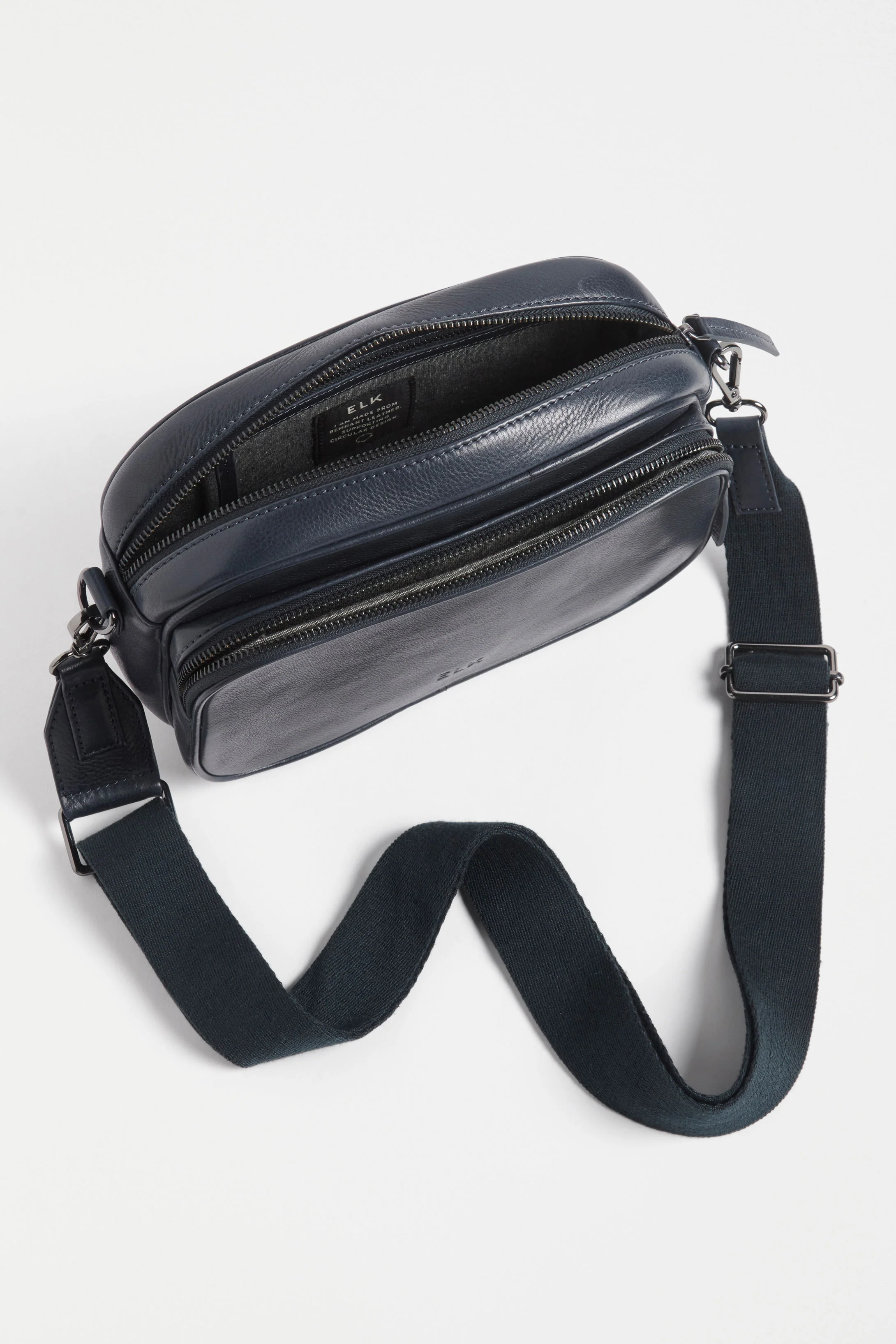 Kassel Leather Crossbody Bag – Navy - Image 4