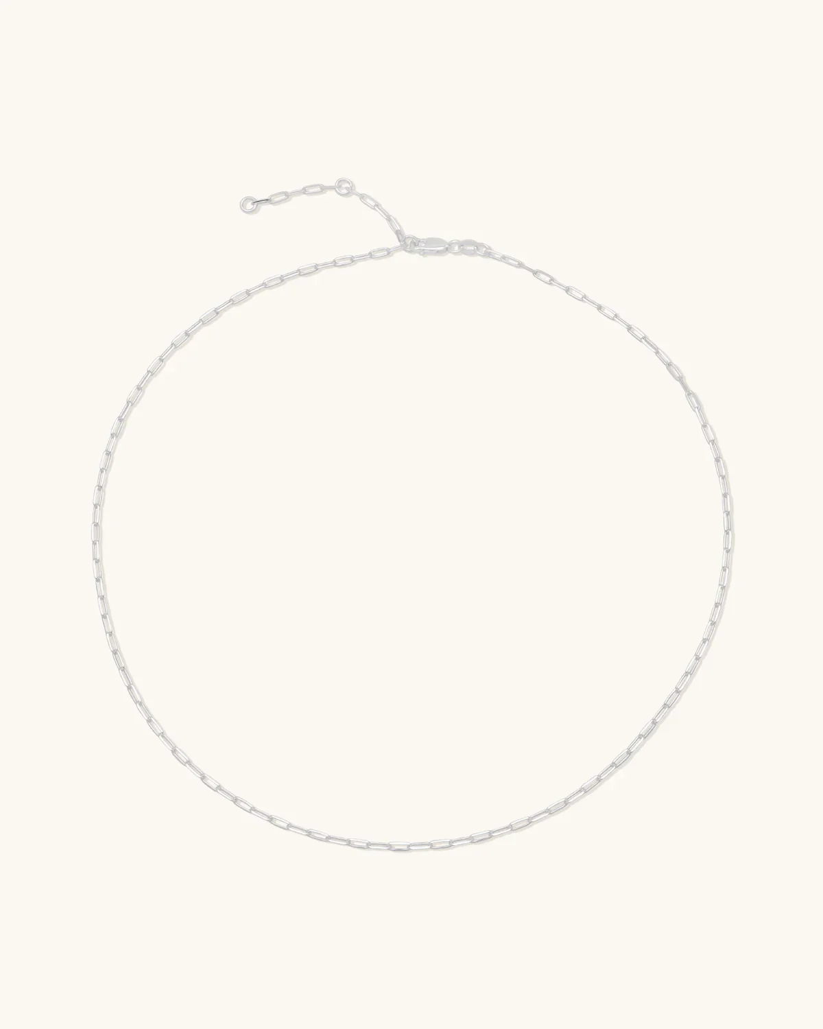 Flat Drawn Chain Necklace – Silver - Image 3