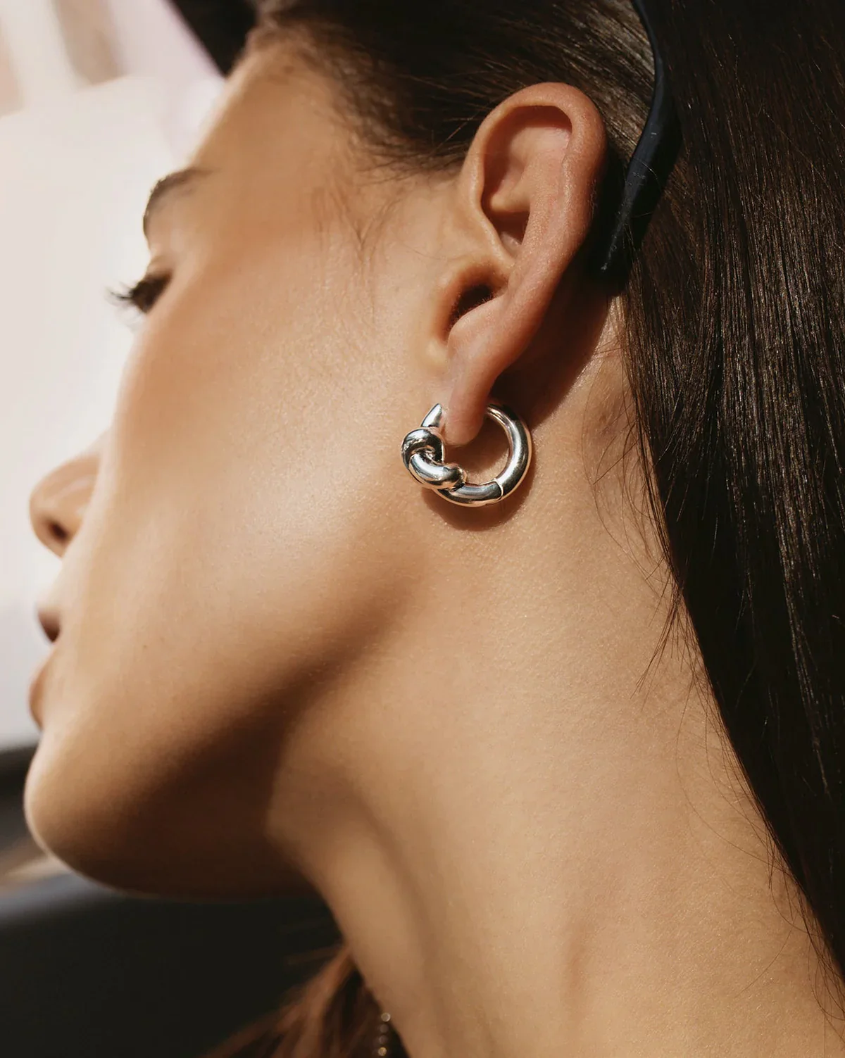 Knot Hoops – Silver - Image 2