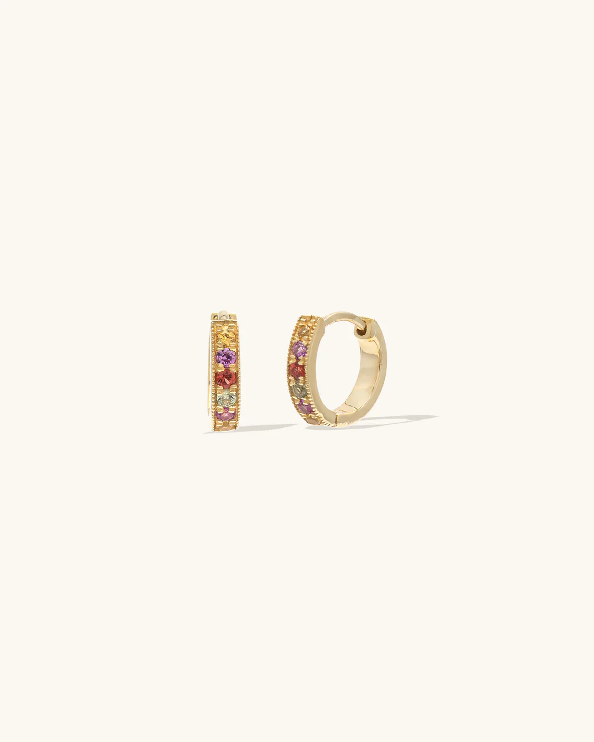 Pave Huggies (10mm) – Multi Sapphire